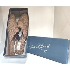 New With Box- Women's Beige Flats House Shoes Universal Thread Taupe Size 9 1/2